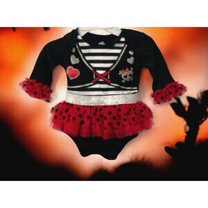 Celebrate Infant Girls Tulle Skirt Bodysuit Size 0-3M Halloween Pirate Black